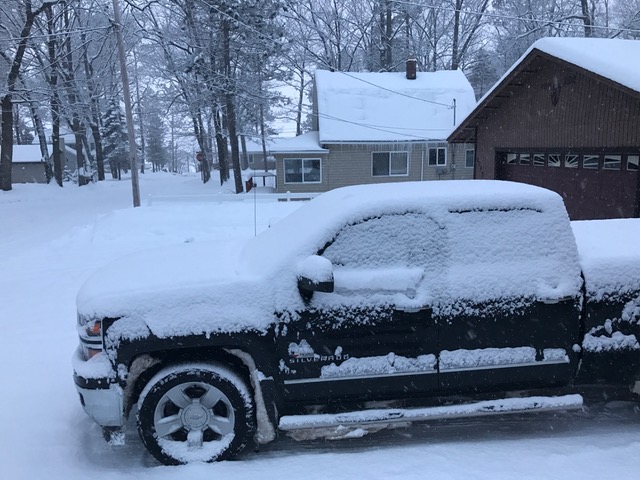 snow on my truck Friday morn