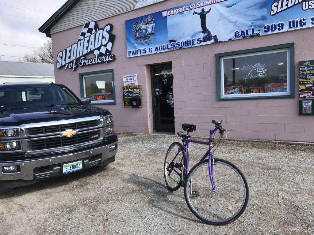 bicycle riding in stead of sledding 2/28/18