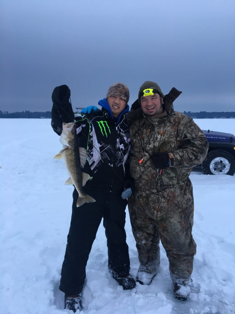 Big John & Chishaki with a nice walleye 