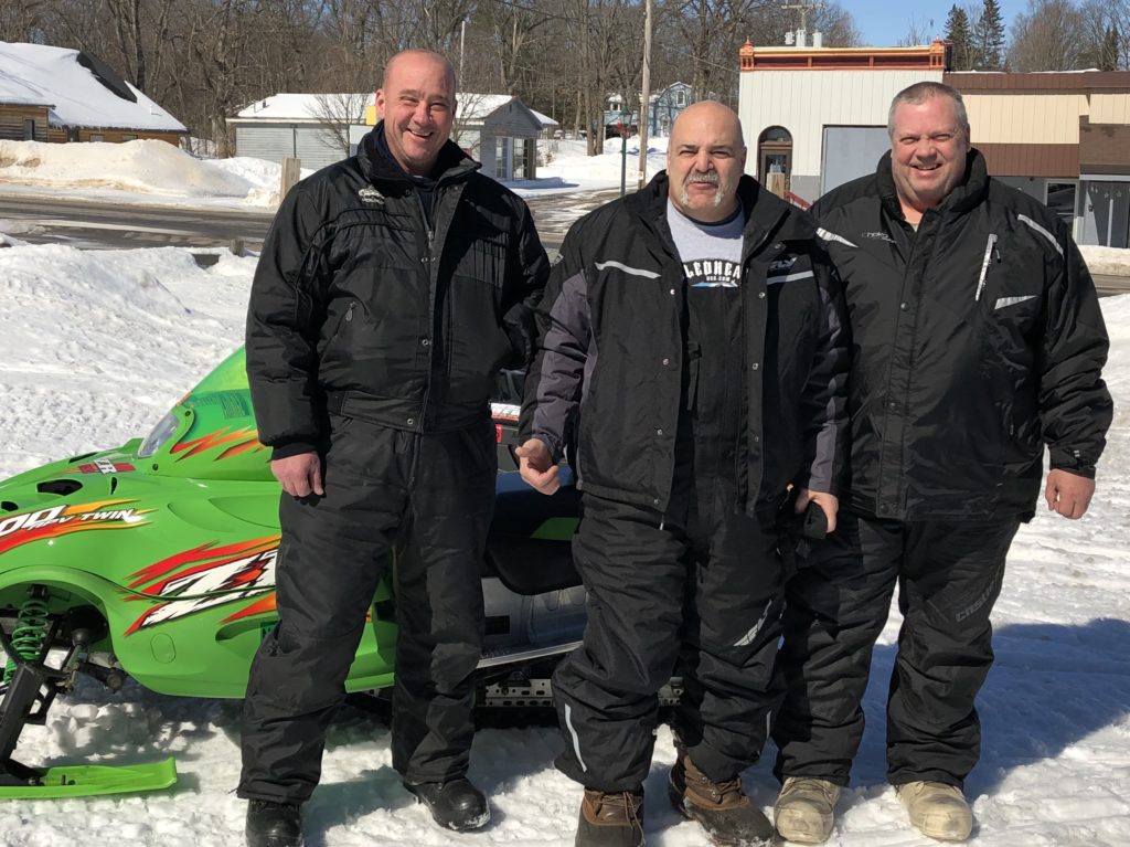 Kalamazoo guys that were into Sledheads on Monday at Fife Lake