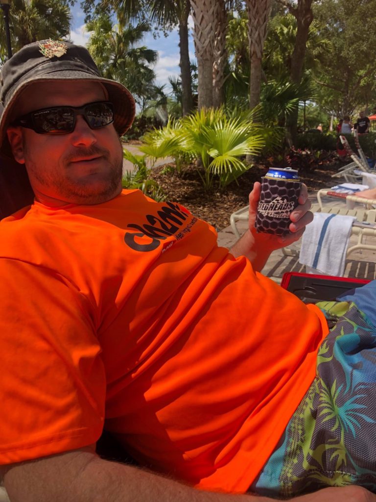 Dave laying back at Orange Lake Resort in Florida